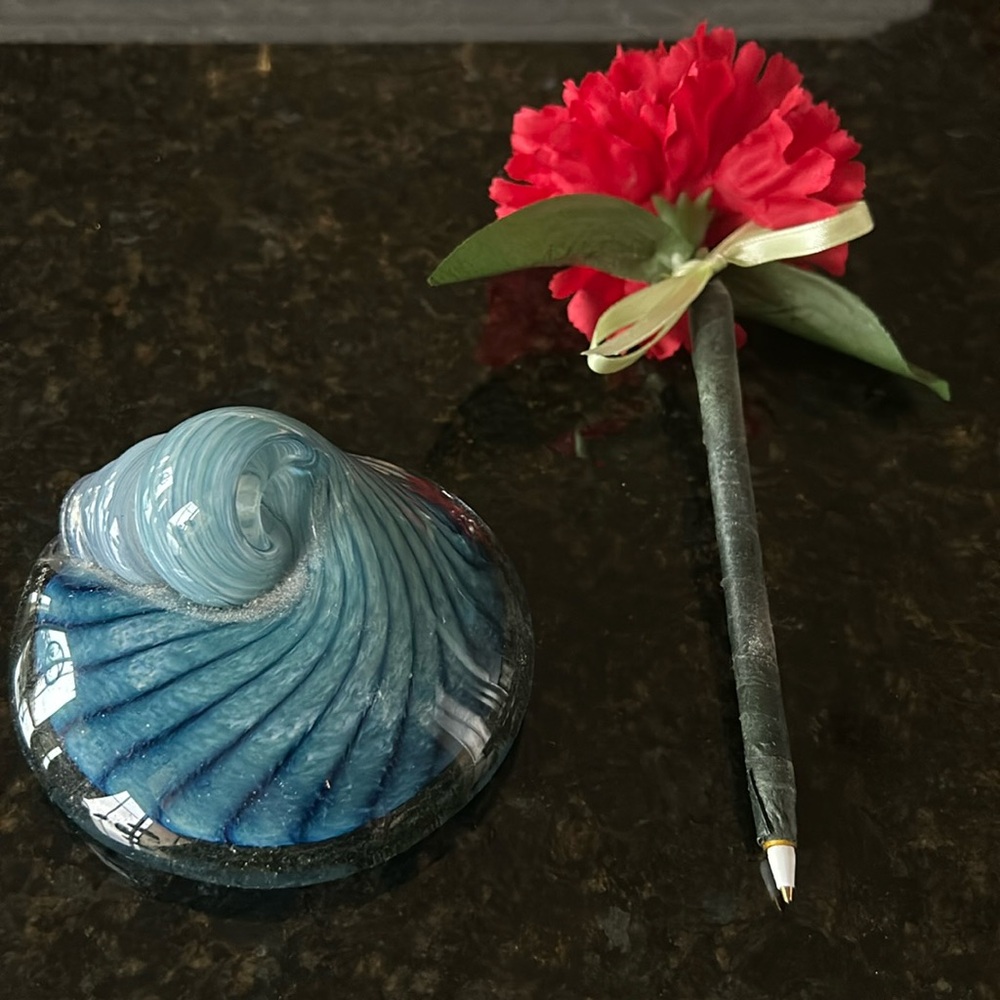 Fused Decorative Swirled Glass Pen Holder